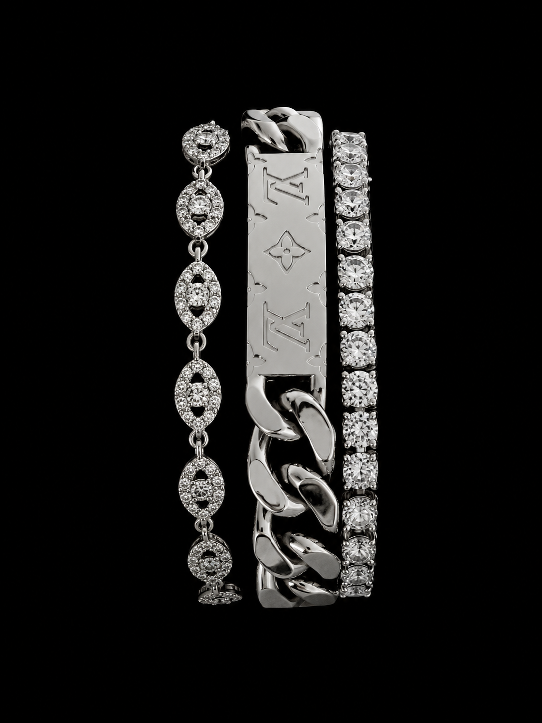 Iced out set with LV bracelet